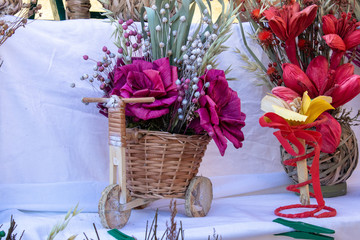 Dried flowers decoration for selling on a street