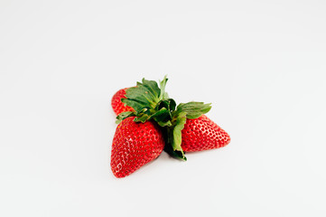 strawberries isolated on white background