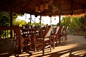 Urlaubsambiente zum Abendessen