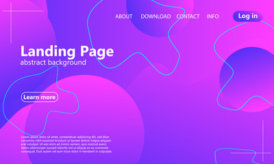 Website landing page. Fluid background. 