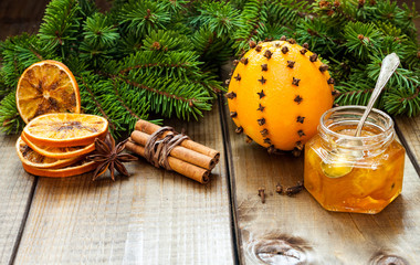 Homemade orange jam.