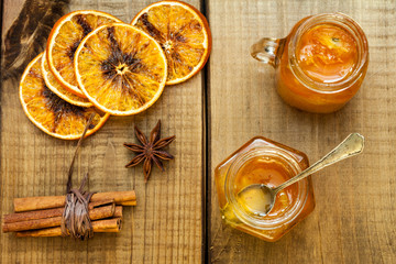 Homemade orange jam.