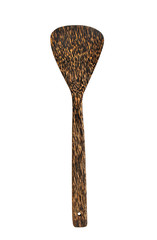 Kitchen spatula made of palm wood on white