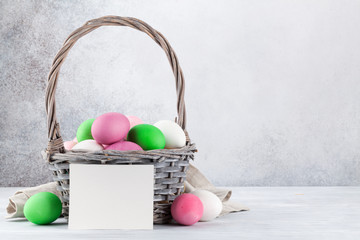 Easter eggs in basket