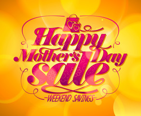 Happy Mother`s day sale banner, weekend savings poster