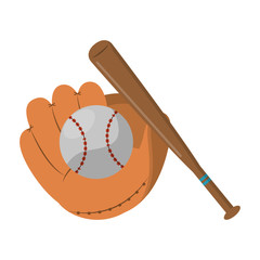 Baseball glove bat and ball