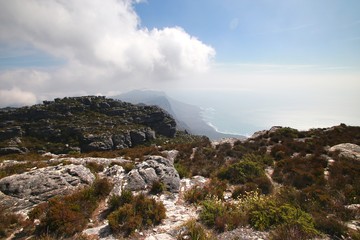 Fototapeta na wymiar Table Mountain is a landmark overlooking the city of Cape Town in South Africa