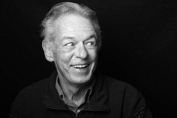 Portrait of an old man with facial expression