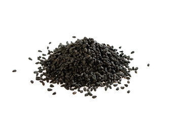 Black cumin seed on white