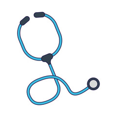 medical stethoscope symbol blue lines