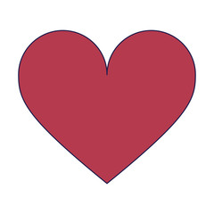 heart love symbol isolated blue lines