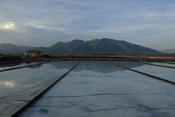 salt field landscape in vietnam