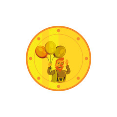 Obraz premium coin with leprechaun and balloons helium