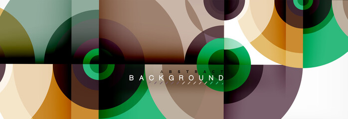 Round circles and triangles abstract background