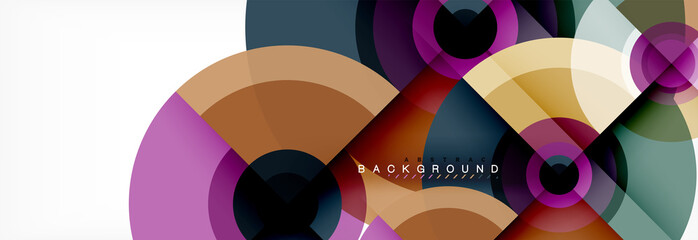 Fototapeta premium Round circles and triangles abstract background