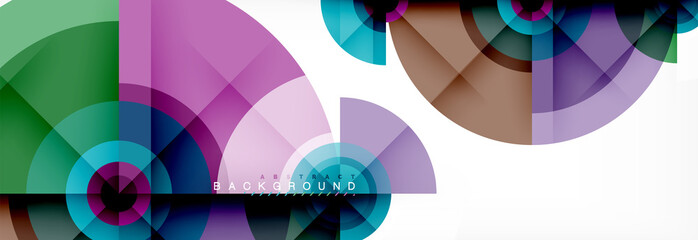 Minimal geometric circles and triangles abstract background, techno modern design, poster template