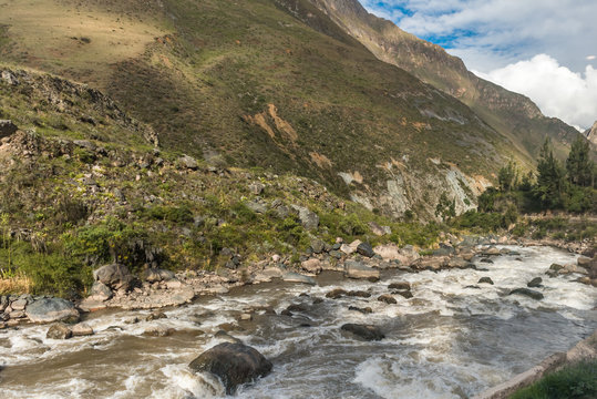 View along the Urubamba River in Peru