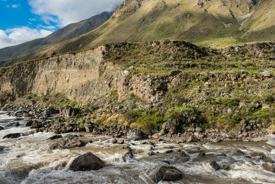 Mountains along the Urubamba River in Peru
