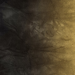 Gold luxury ink and watercolor textures on white paper background. Paint leaks and ombre effects. Hand painted abstract image.