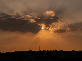 Fototapeta na wymiar Dramatic arabian sky above eastern Saudi Arabia