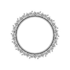 Circle daisy black frame