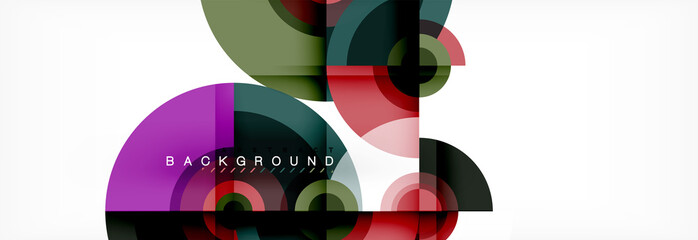 Round shapes vector abstract background. Trendy circle shapes composition vector