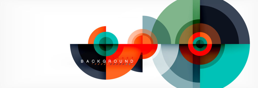 Circle Abstract Background With Triangular Shapes For Modern Design, Cover, Template, Brochure, Flyer.