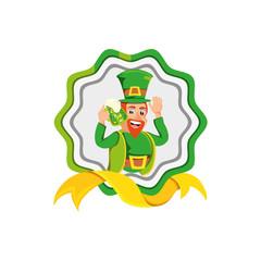 leprechaun with beer in seal