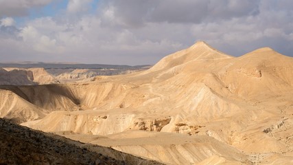 Arid mountain landscape in Negev desert, Israel