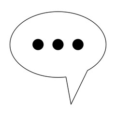 chat bubble symbol black and white