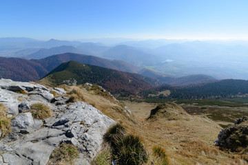 Fototapeta premium View the meadows in The Vratna valley at the national park Mala Fatra