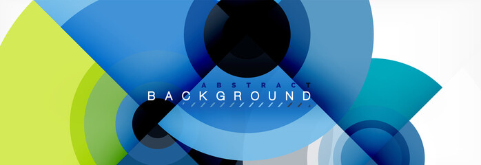 Flying circles geometric abstract background