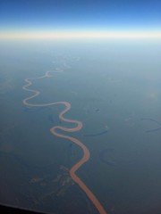 Aerial view of an Amazon river