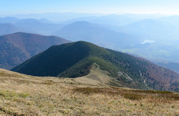 Fototapeta premium View the meadows in The Vratna valley at the national park Mala Fatra