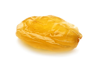 Tasty raisin on white background. Healthy dried fruit