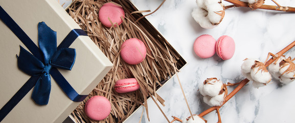  Macaroon in box and with cotton