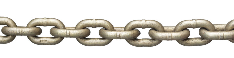 Naklejka premium metal chain isolated on white background