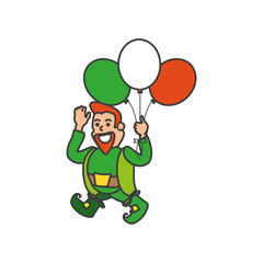 leprechaun with balloons helium