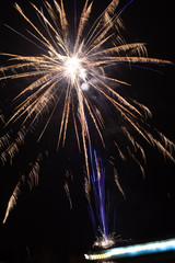 Fireworks exploding on dark sky