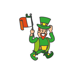 leprechaun with flag irish