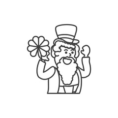 leprechaun with clover luck icon