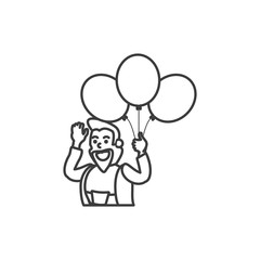 leprechaun with balloons helium