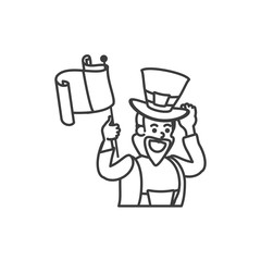 leprechaun with flag avatar character