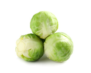 Obraz premium Tasty fresh Brussels sprouts isolated on white