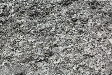 Post-glacial crushed bits of stones in form of flakes