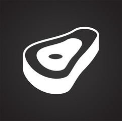 Meat icons set on color squres background for graphic and web design, Modern simple vector sign. Internet concept. Trendy symbol for website design web button or mobile app