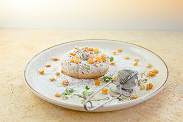 Tasty donuts with icing