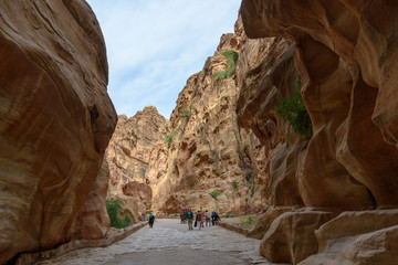 PETRA, JORDAN - April, 2018: Al-Siq - the way to ancient city Petra