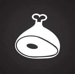 Meat icon on black background for graphic and web design, Modern simple vector sign. Internet concept. Trendy symbol for website design web button or mobile app
