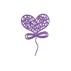 Vector drawign with violet heart 